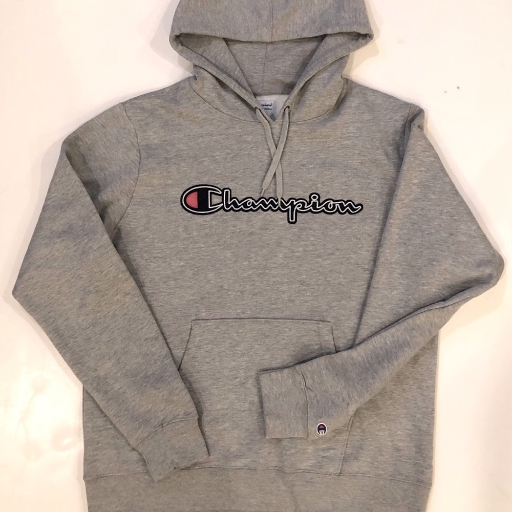 Champion Men's 3D Floss Weave Grey Hoodie